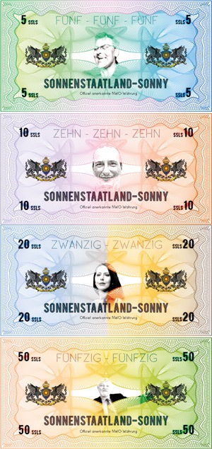 Sonnenstaatland-Währung - ein früher Entwurf